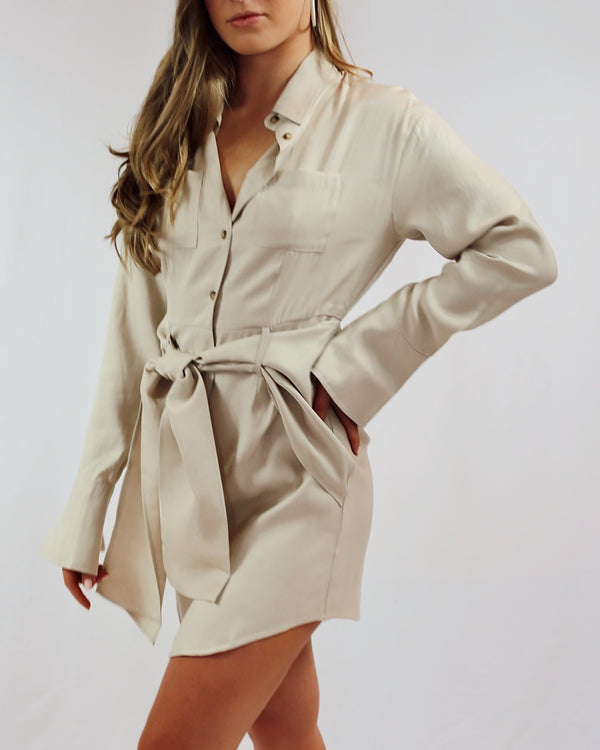 Champagne Button Down Dress