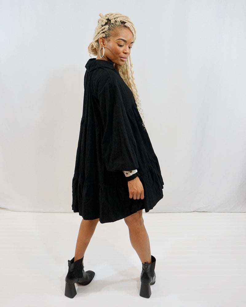 Mini Babydoll Dress - Black Honey House Mini Babydoll Dress - Black Honey House