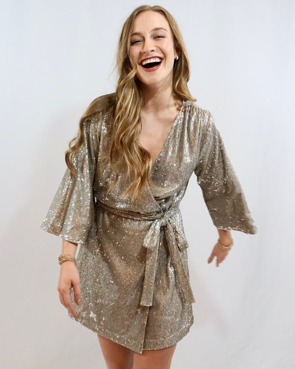 Sequin Mini Dress / Kimono